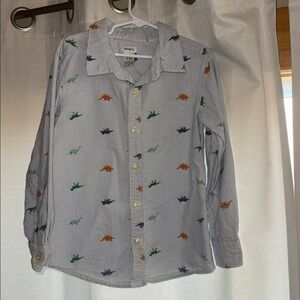 Carter's Kids Striped Dinosaur Shirt - blue